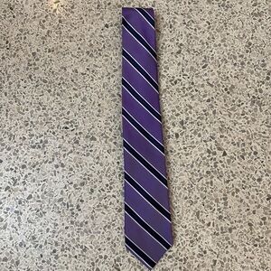 Nautica Purple and White Striped Tie